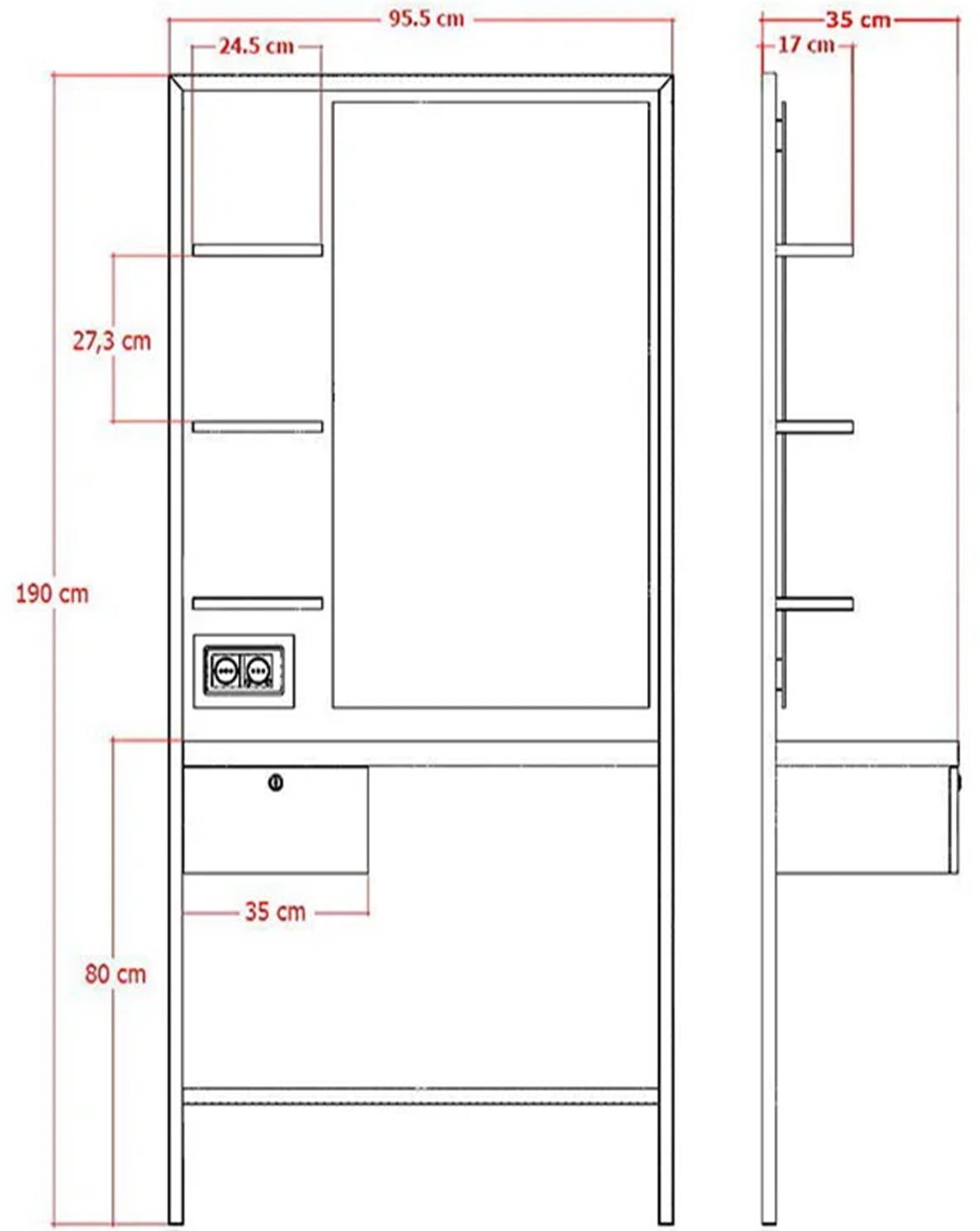 Tocador espejo retro barbería Logan