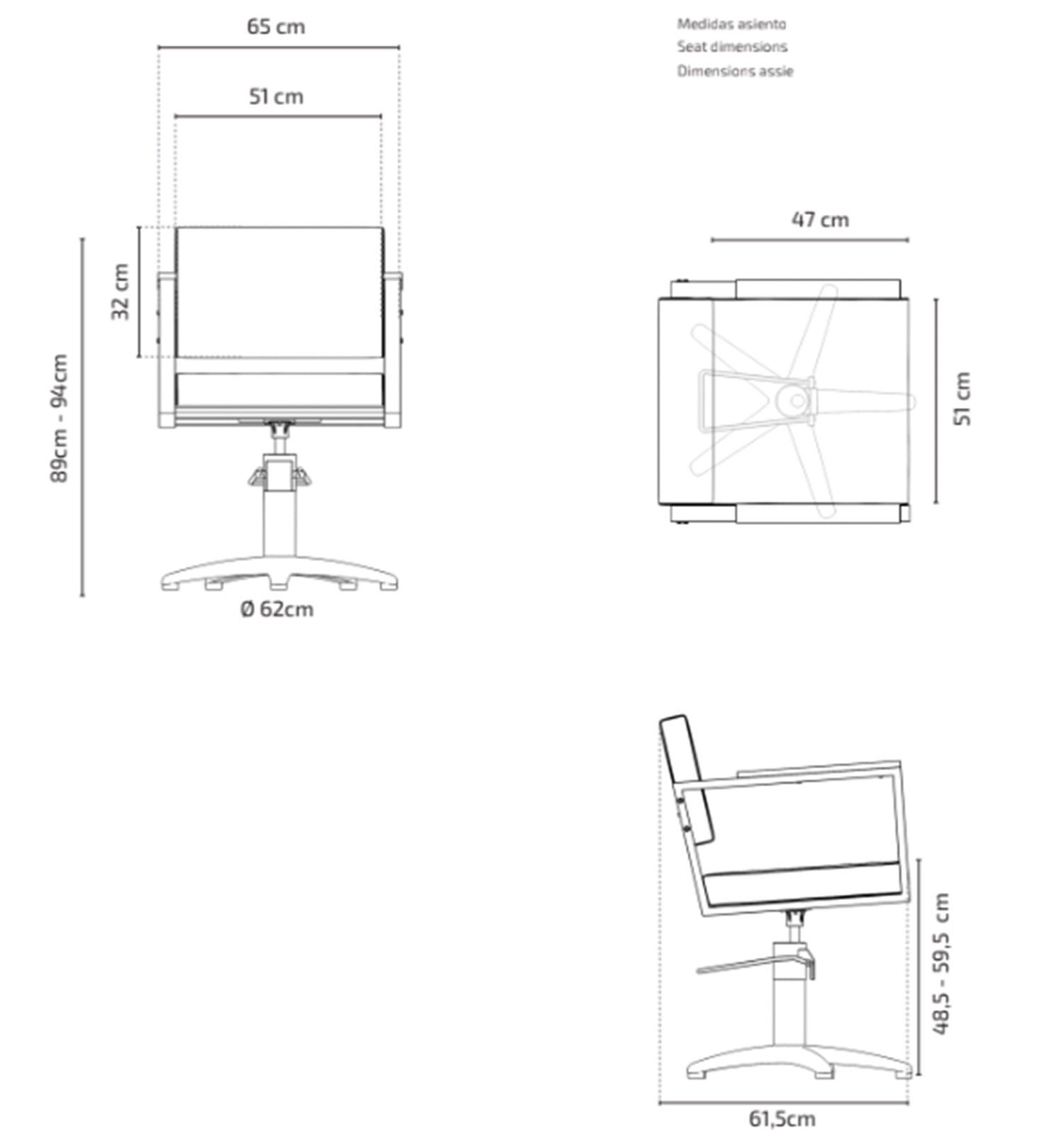 Silla de corte peluquería Ocean