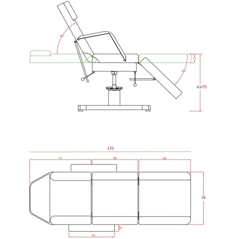 Camilla hidráulica Ment Black