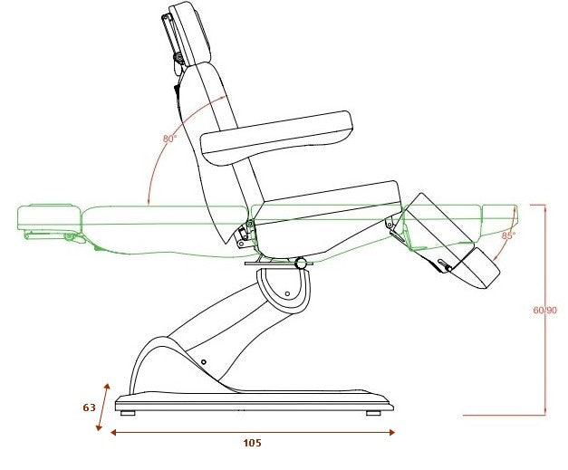 Weelko camilla eléctrica Tempo 4 motores Calefacción