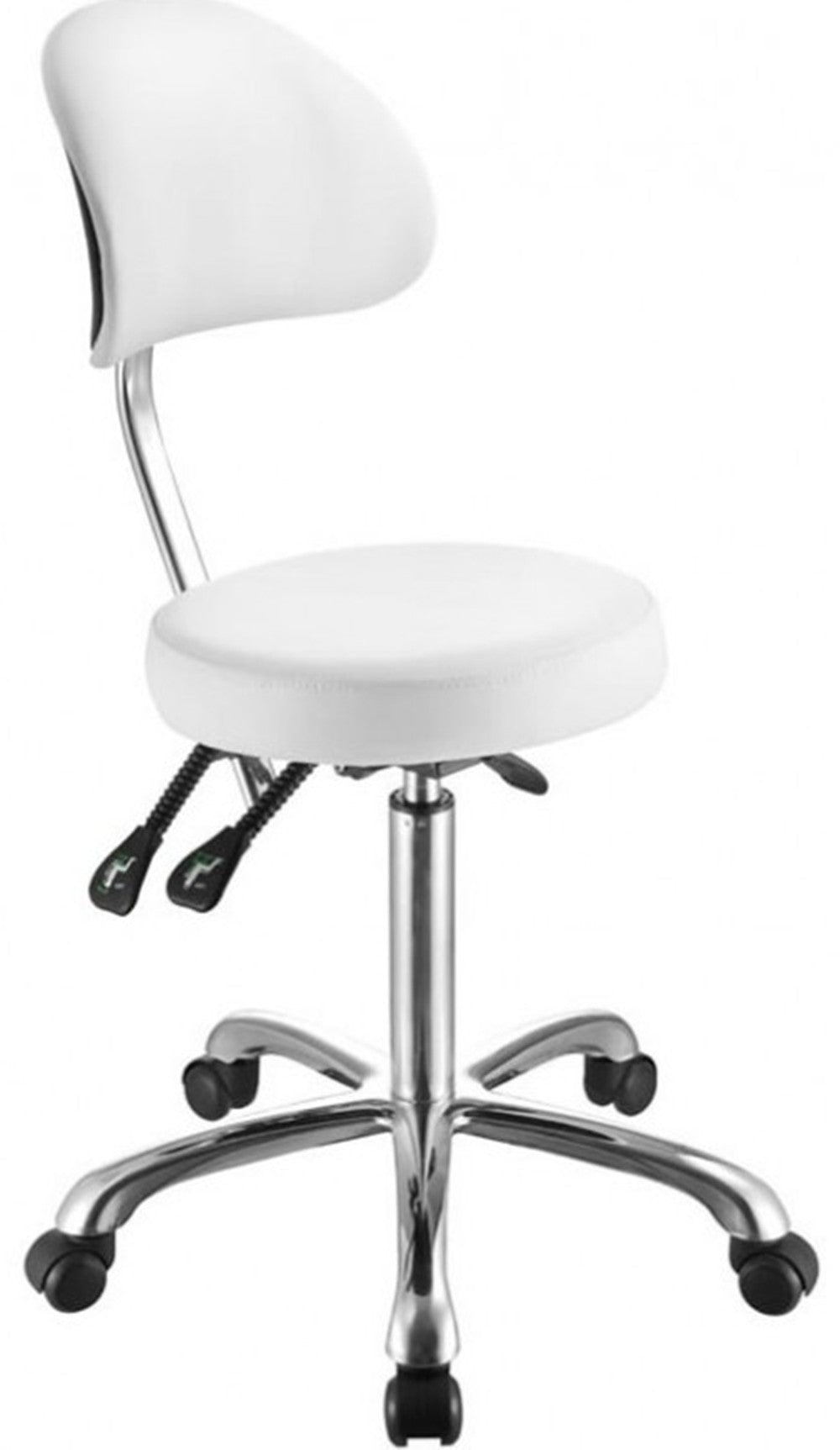 Taburete con respaldo multiposición blanco