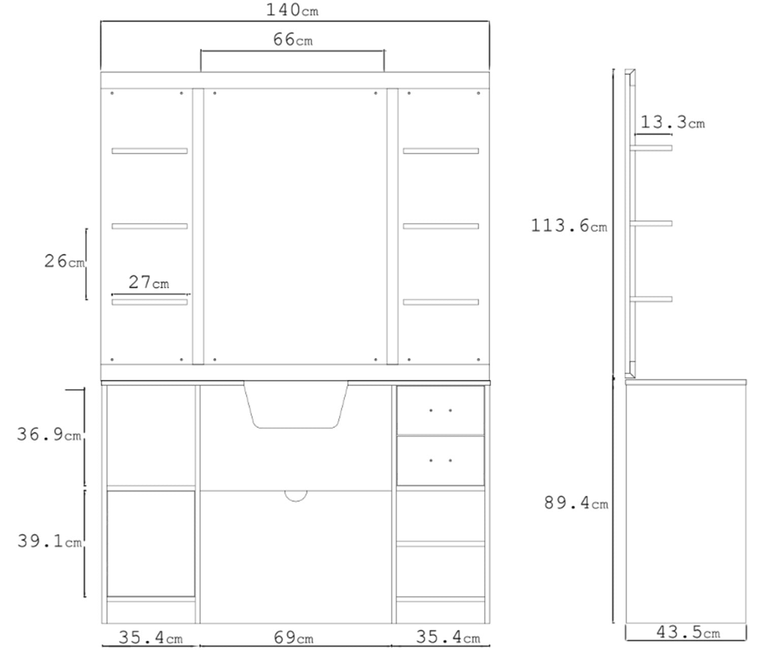 Tocador lava cabezas Barber OKE oscuro