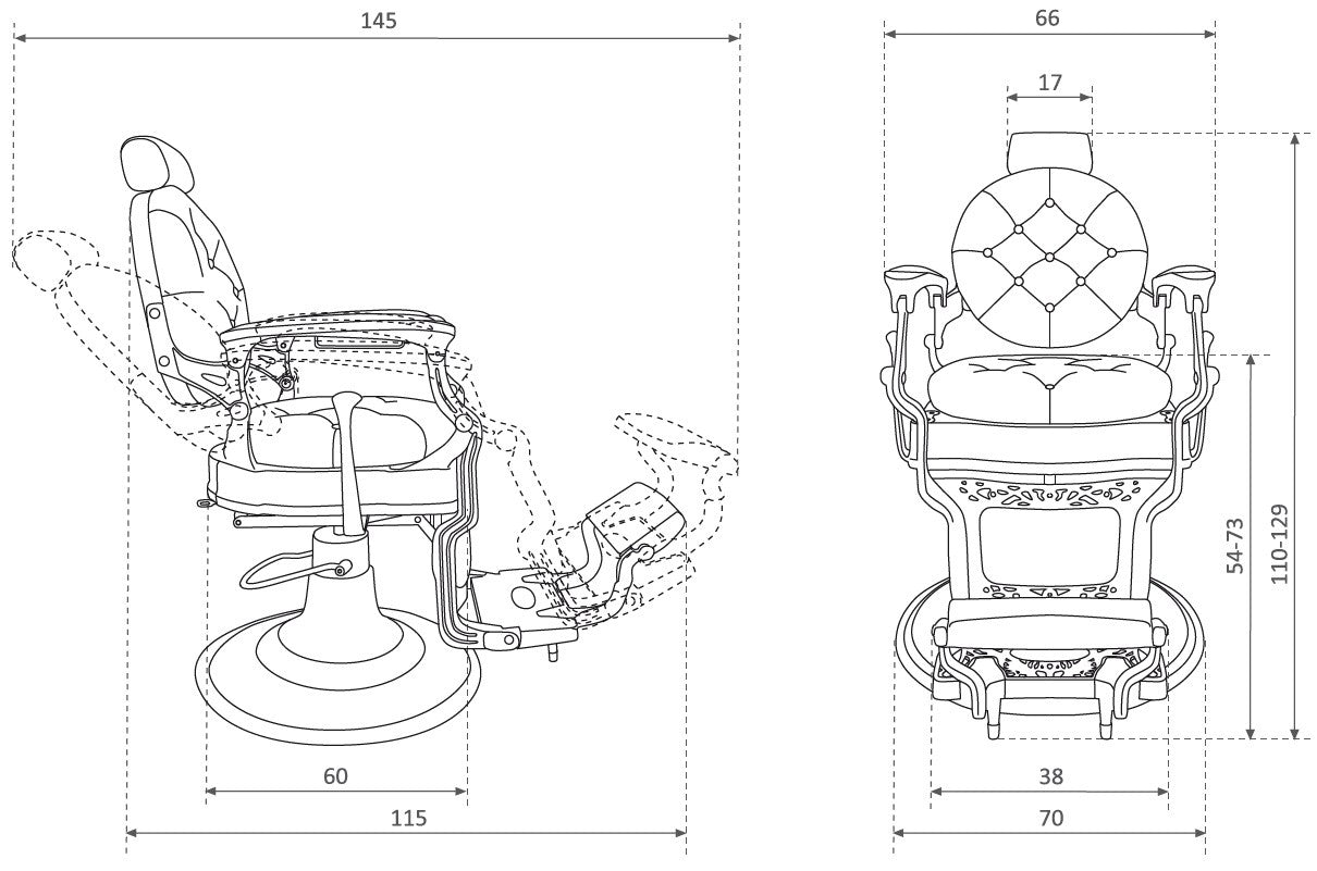 Sillón barbero Olimpo Cromo