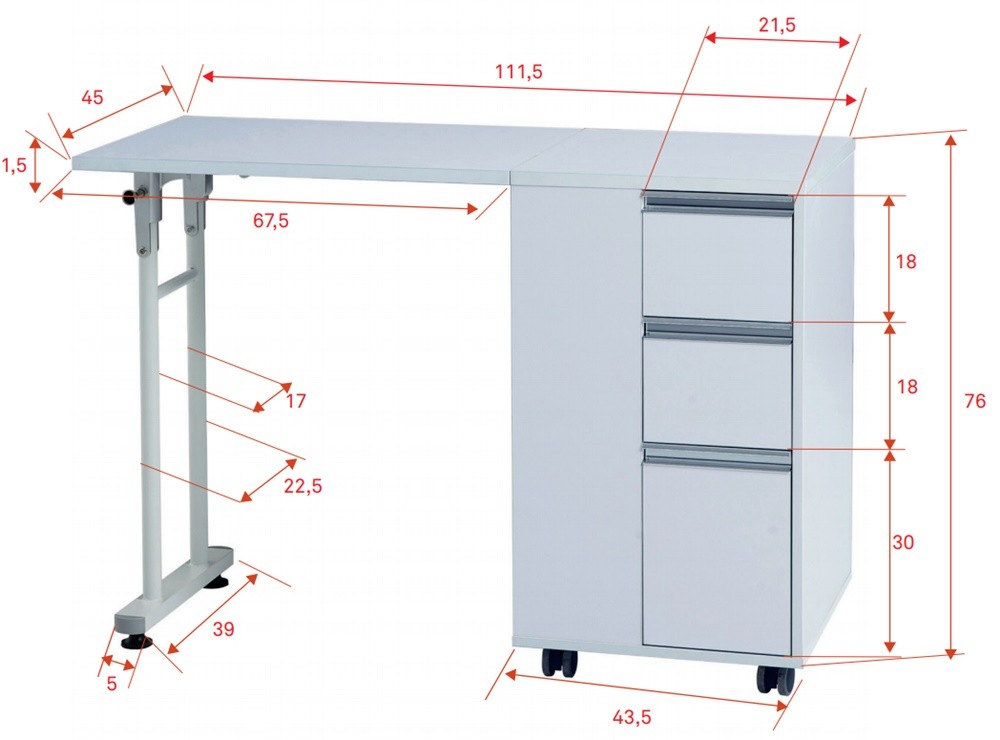 Mesa de manicuras plegable Plex