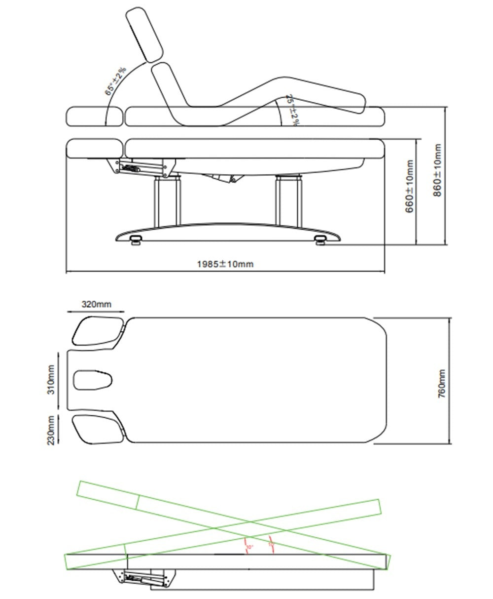Camilla eléctrica de madera Troch