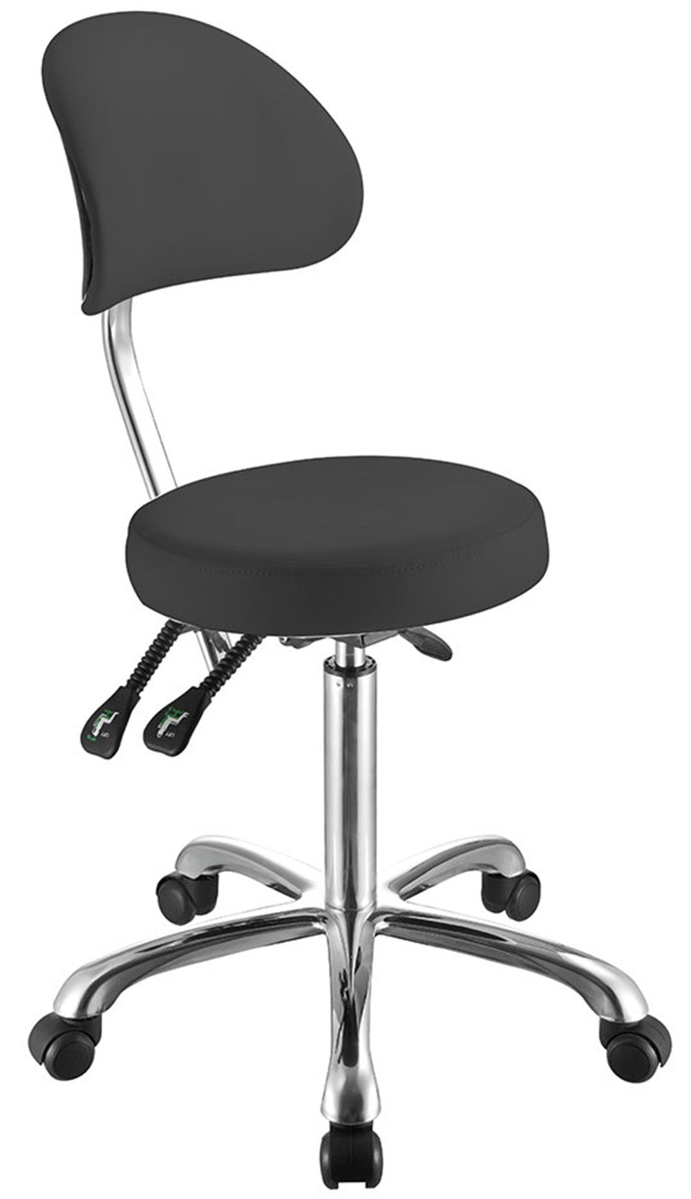 Taburete con respaldo multiposición blanco