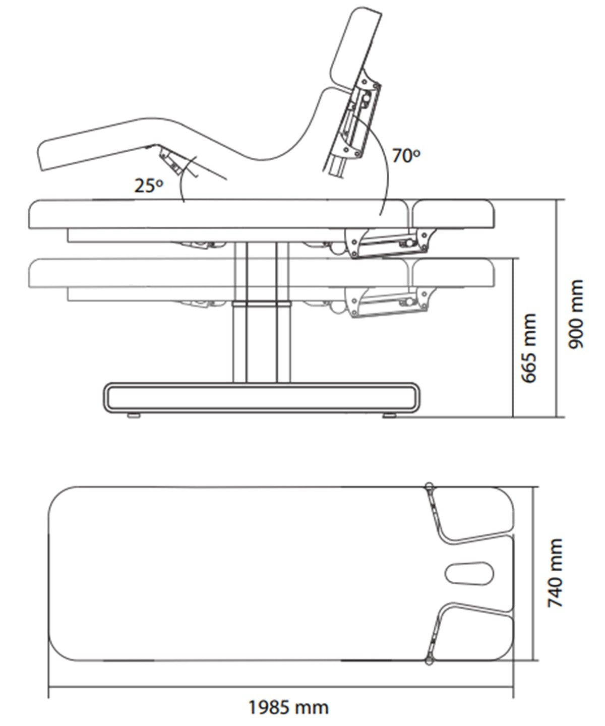 Camilla eléctrica Nush 3 motores