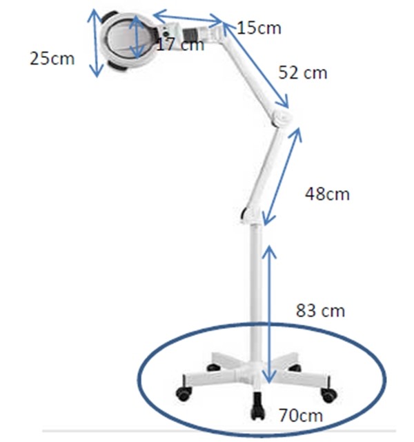 Lupa estetica Leds 5 dioctrias pie