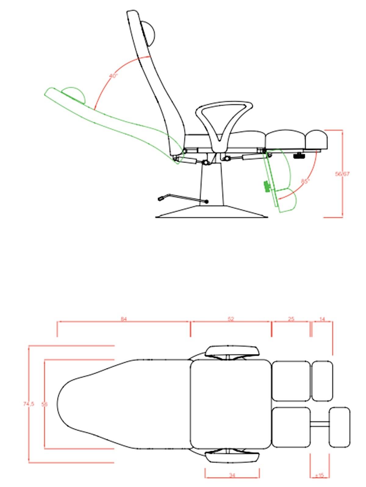 Sillón podología o maquillaje Sol.
