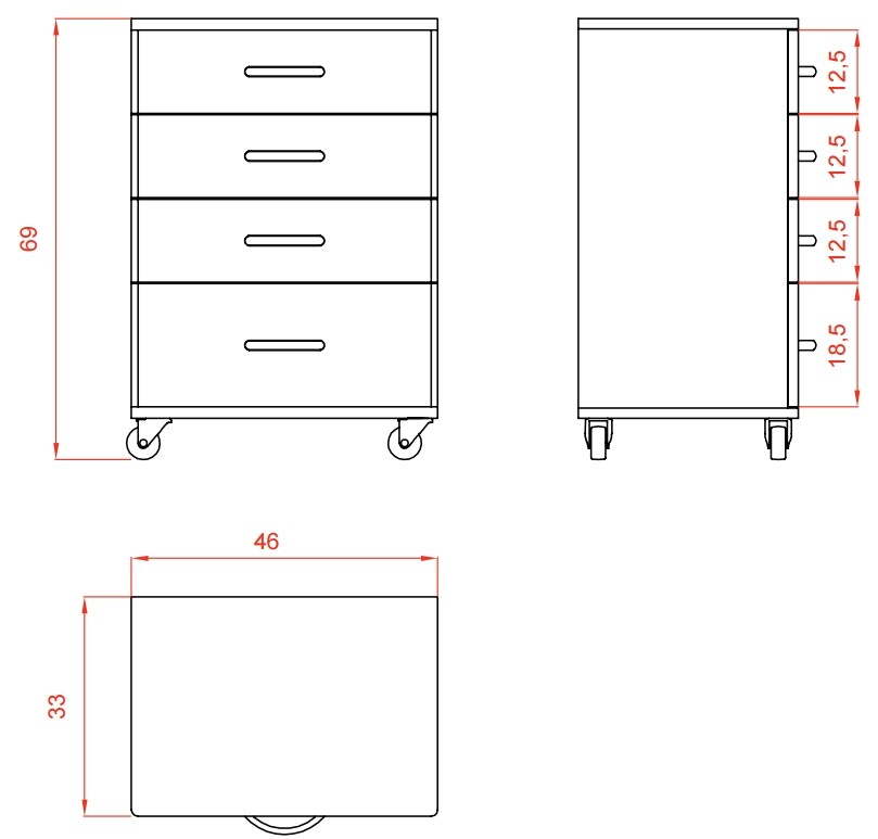 Carrito belleza con 4 cajones Handy