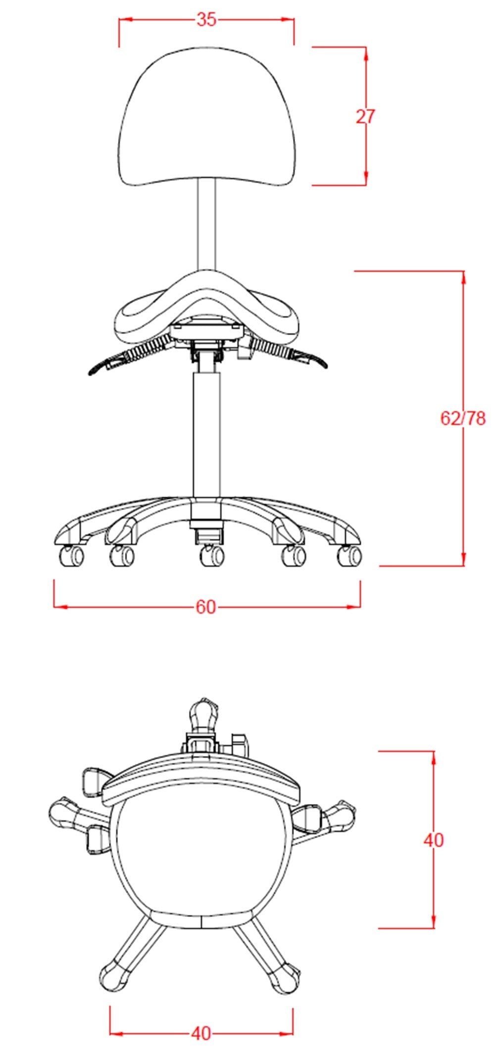 Taburete montura Noble con respaldo Marron