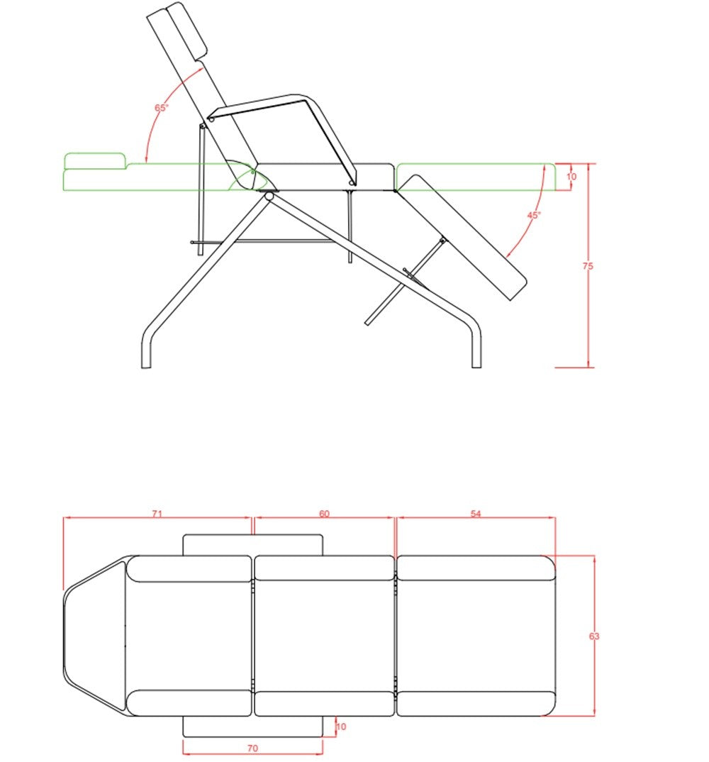 Camilla estética de tres cuerpos Mylo