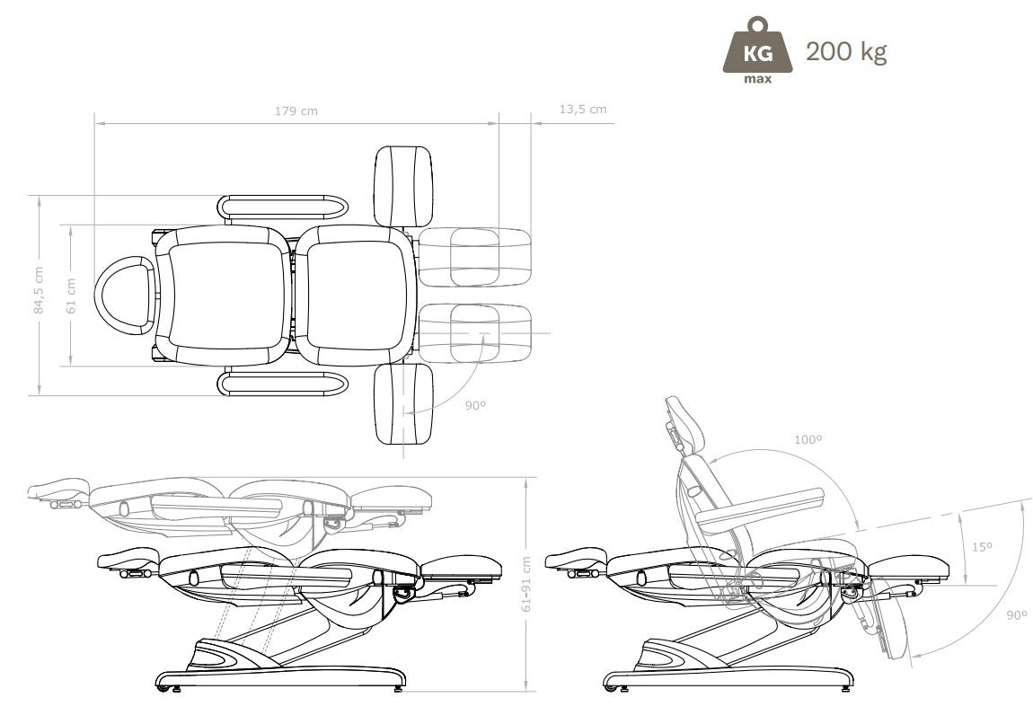 Sillón podologos Minka eléctrico 3 motores