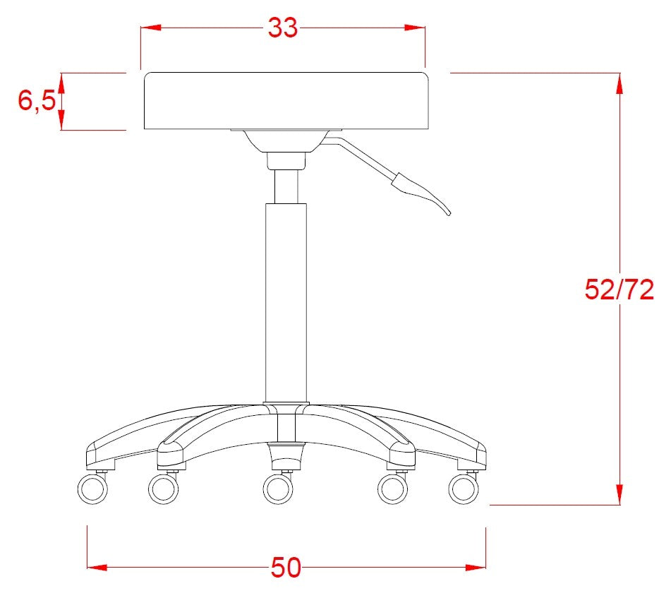 Taburete estética redondo gris