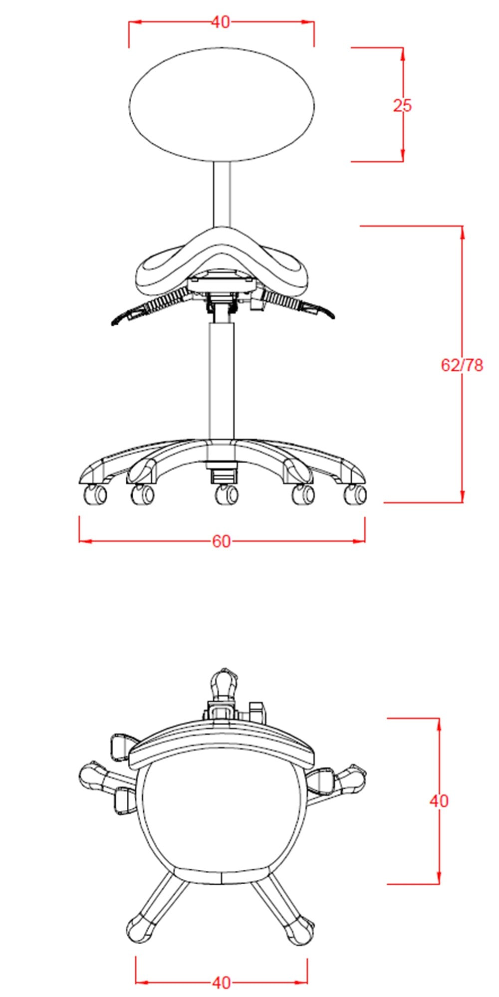 Taburete con respaldo estética multi/posición.