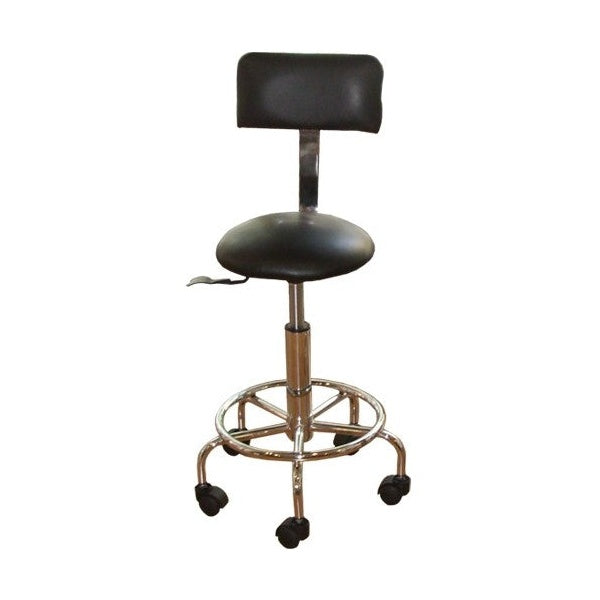 Taburete estética peluquería con respaldo.