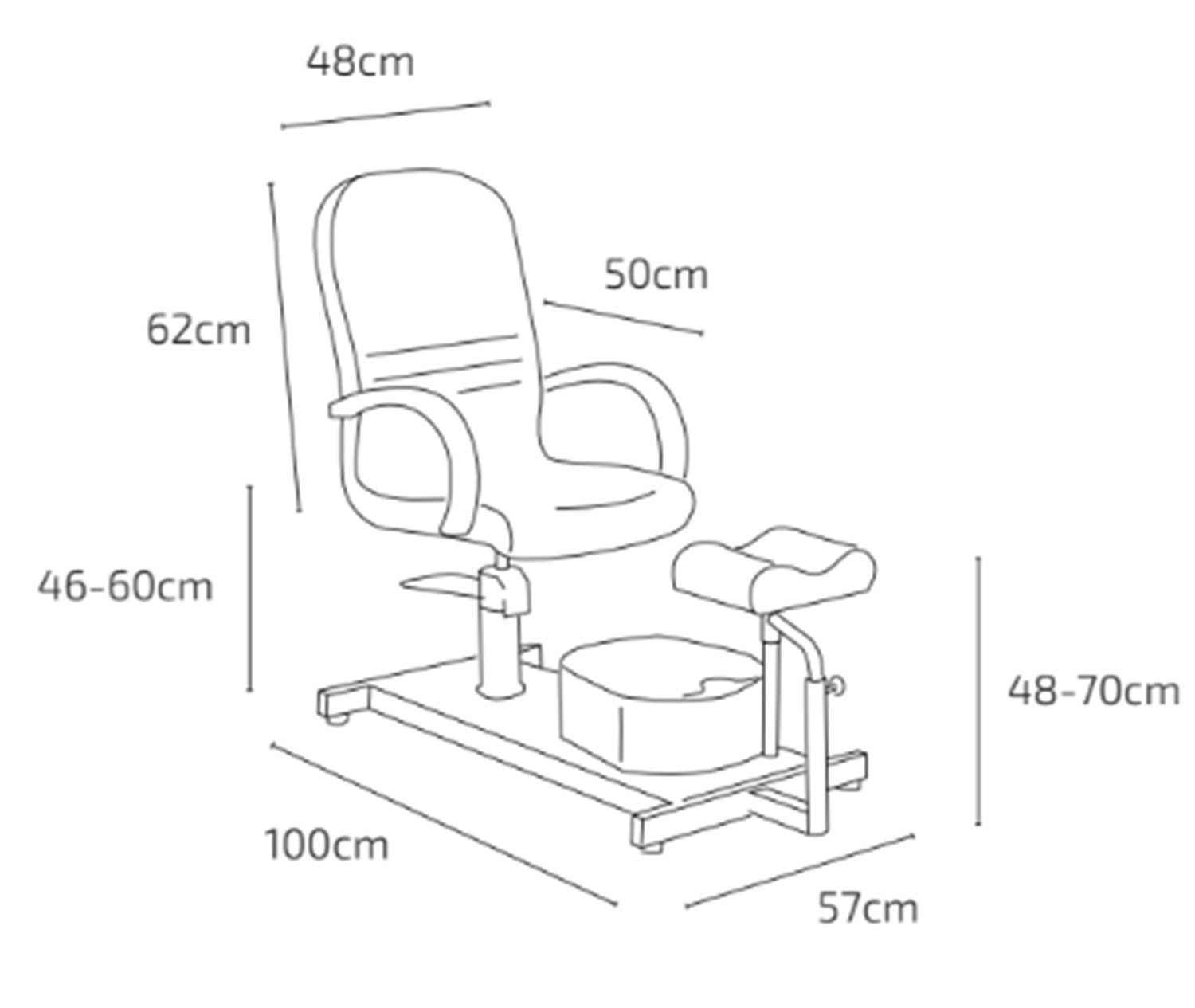 Sillón hidráulico pedicura con bañera ANITA