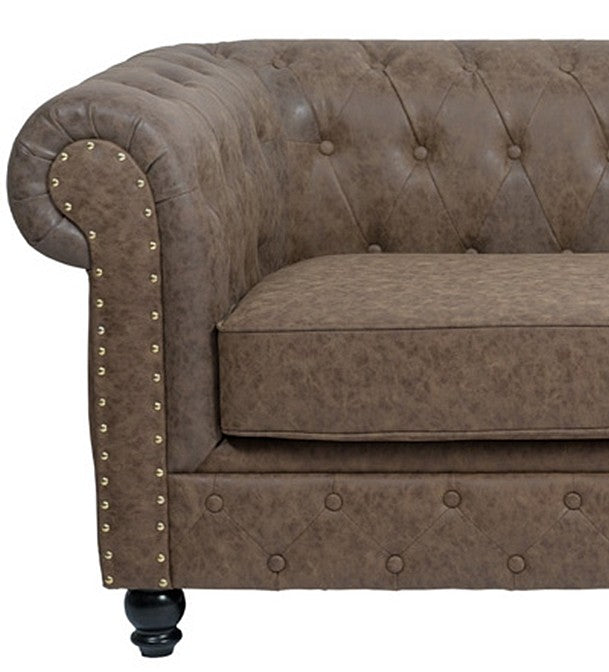 Sillón Chesterfield marron