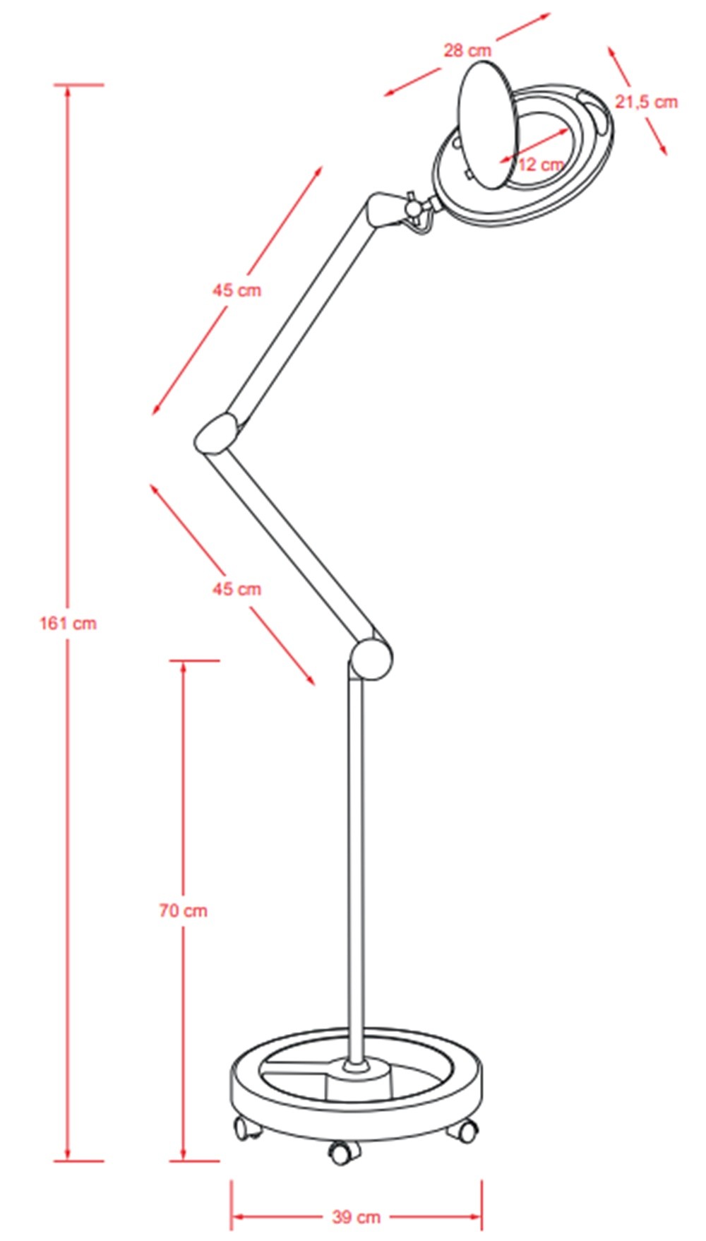 Lupa para tratamientos estéticos leds 5 aumentos