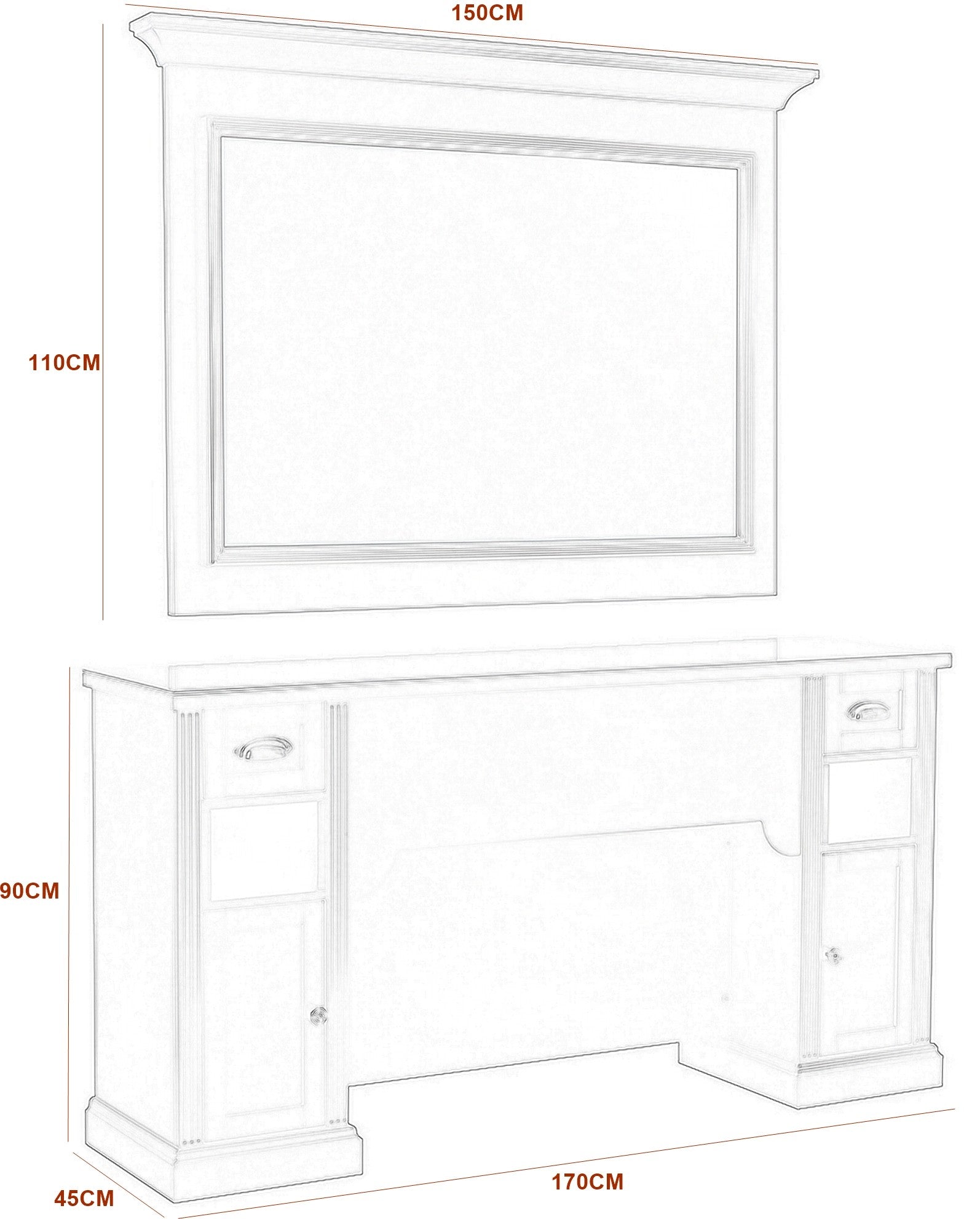 Tocador espejo barbero William