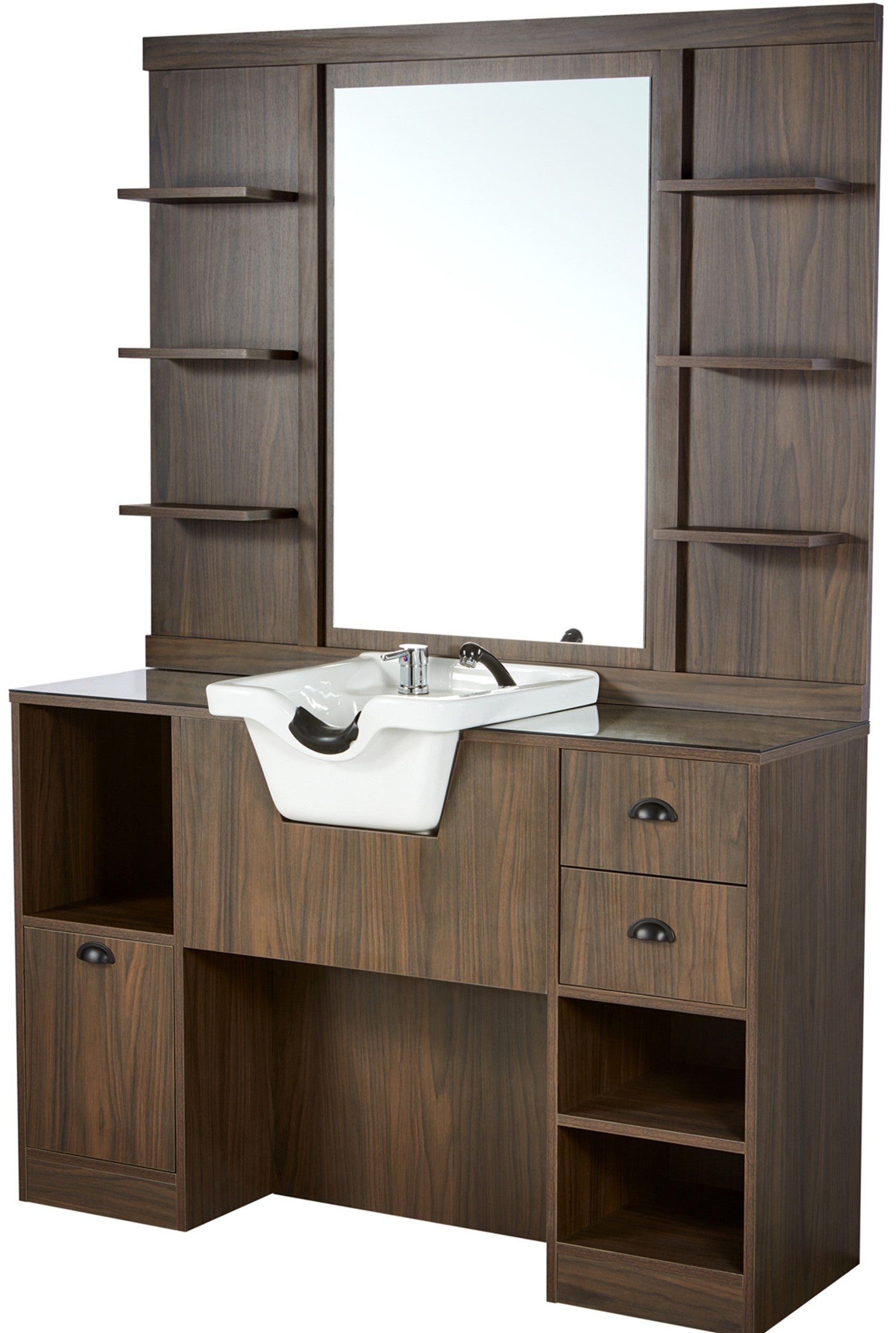 Tocador lava cabezas Barber OKE oscuro