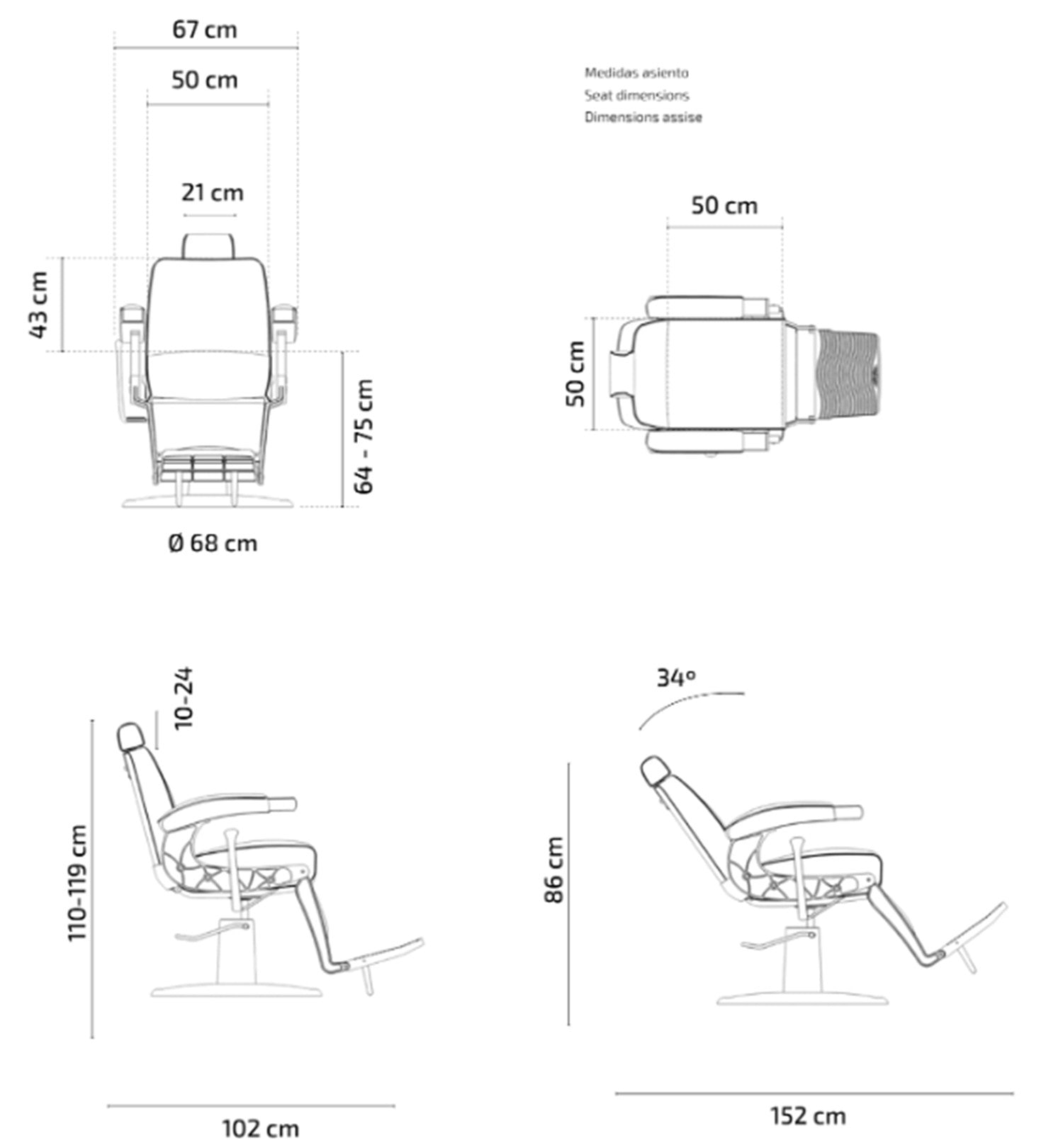 Sillón Barbero Hugo Gris