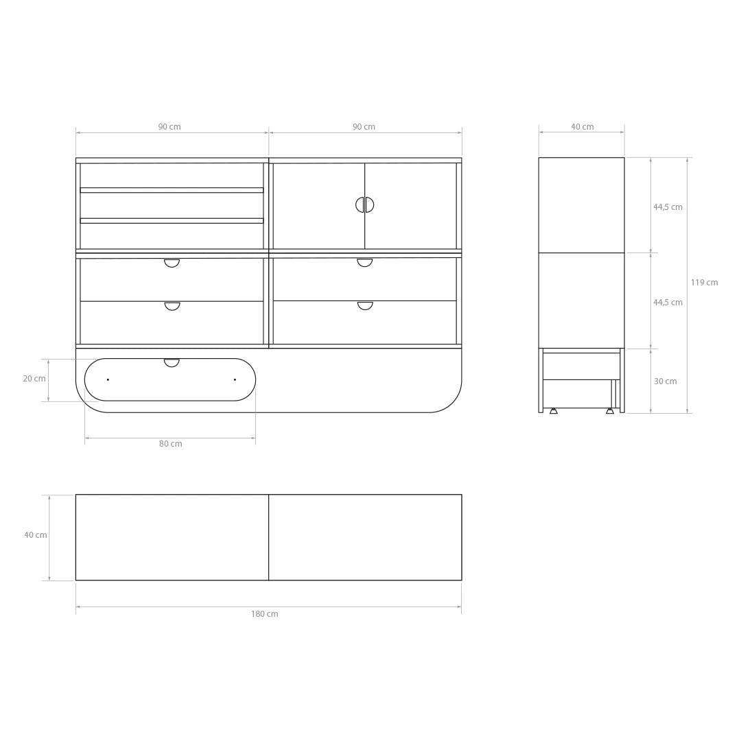 Aparador para almacenaje Ikon 4M blanco
