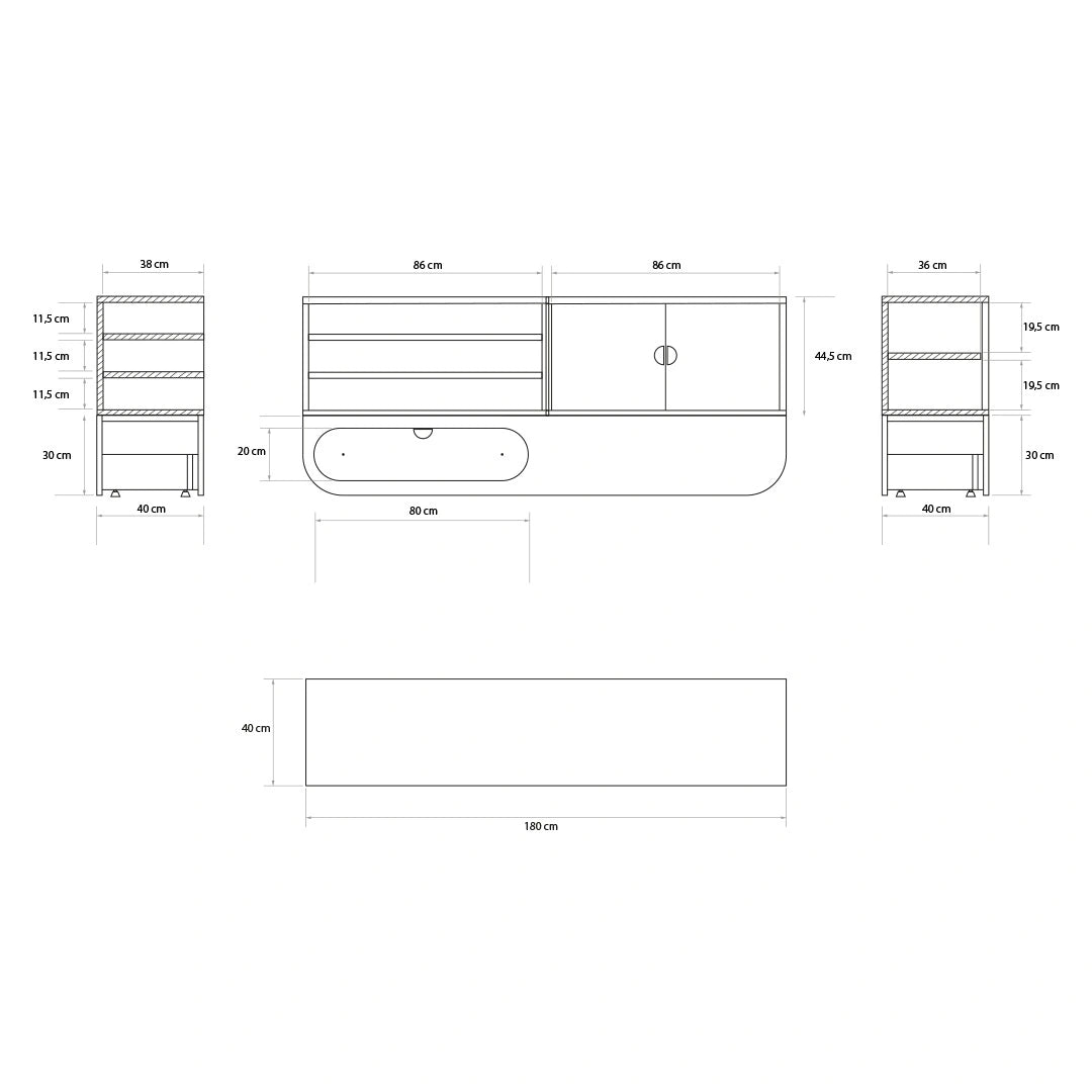 Aparador para almacenaje Ikon 2M blanco