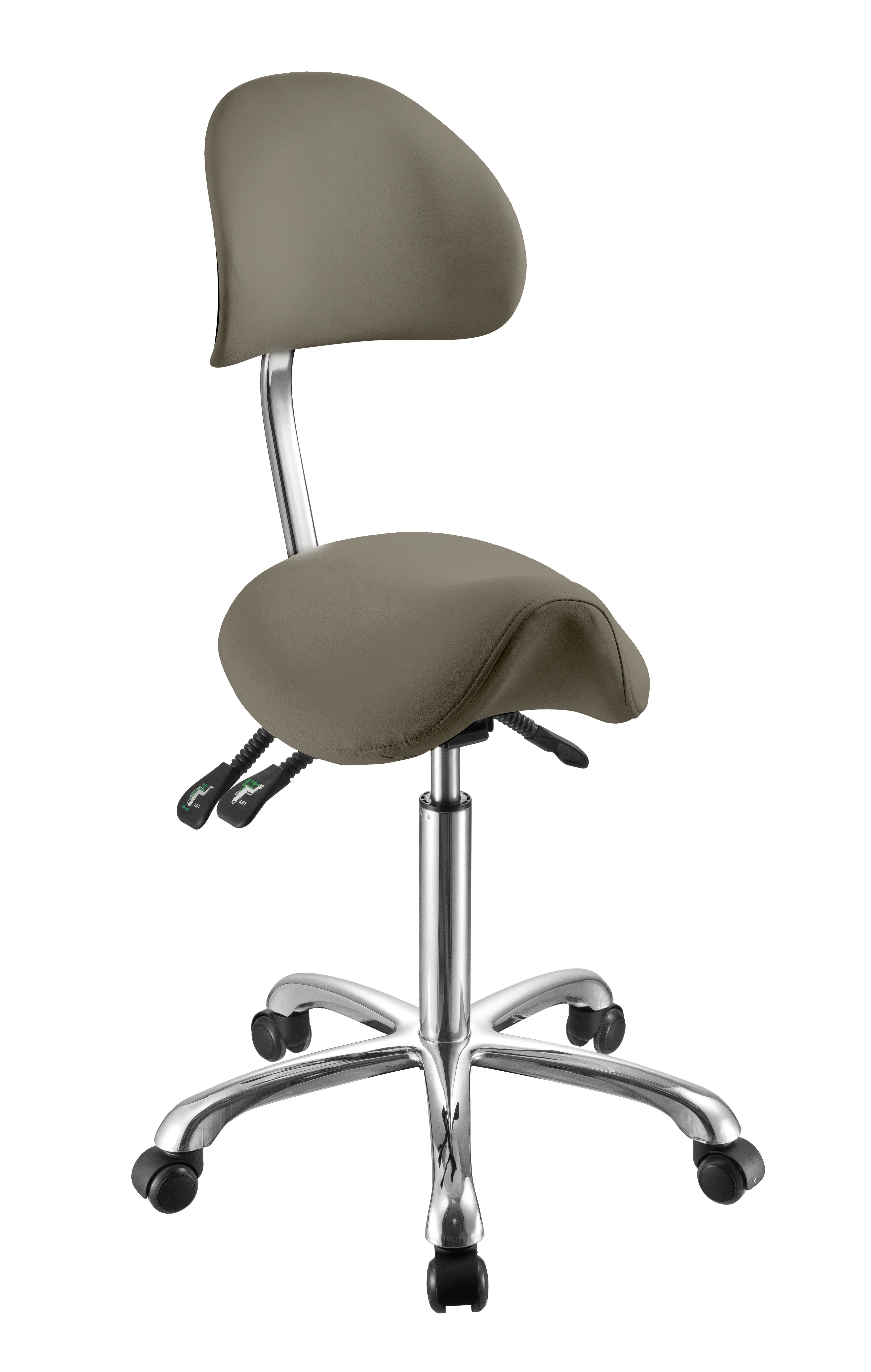 Taburete montura Noble con respaldo Marron