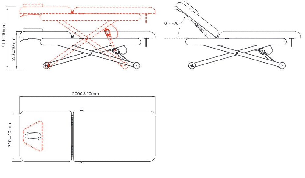 Camilla 2 cuerpos 1 motor Draco roble