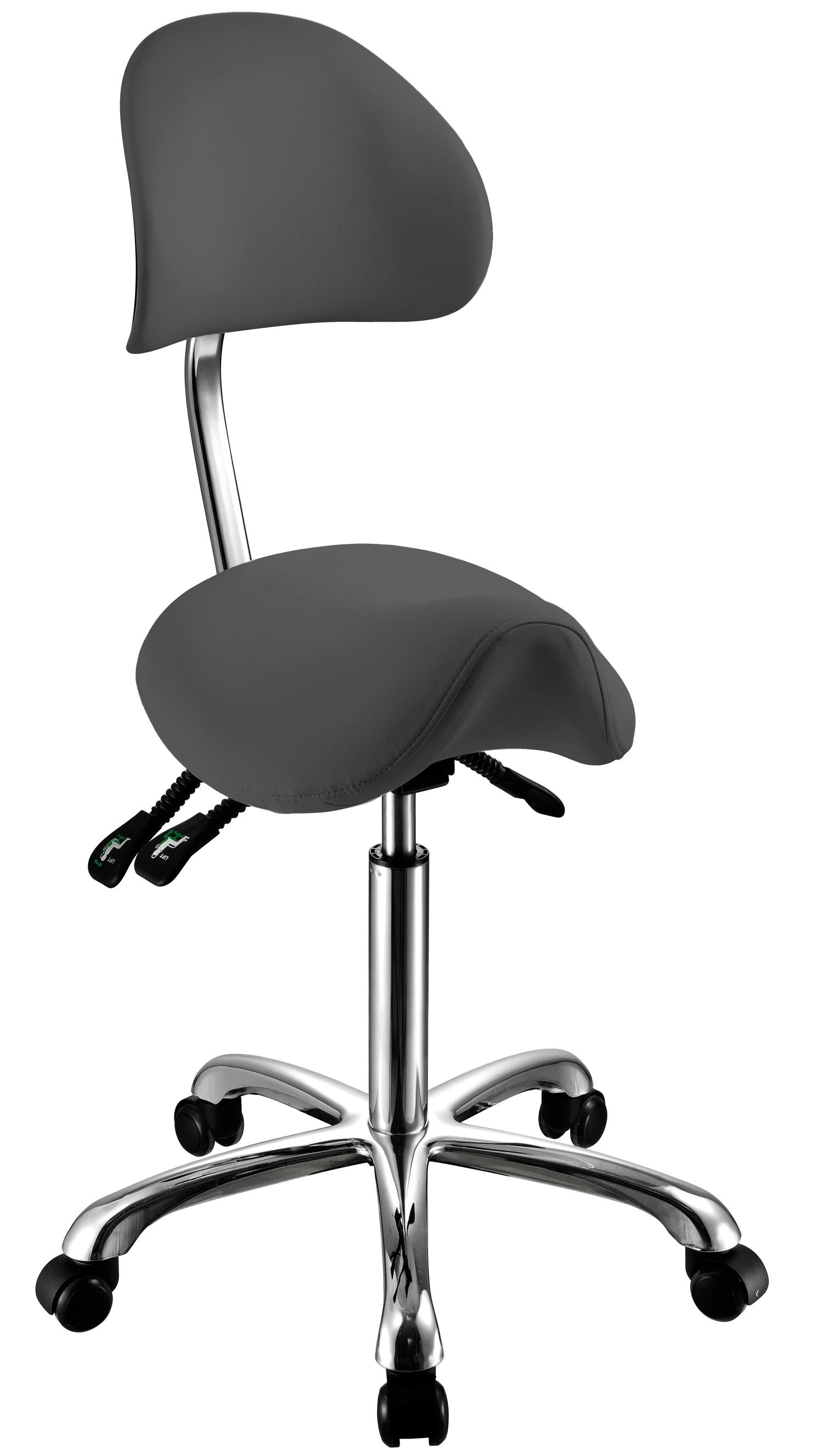 Taburete montura Noble con respaldo gris