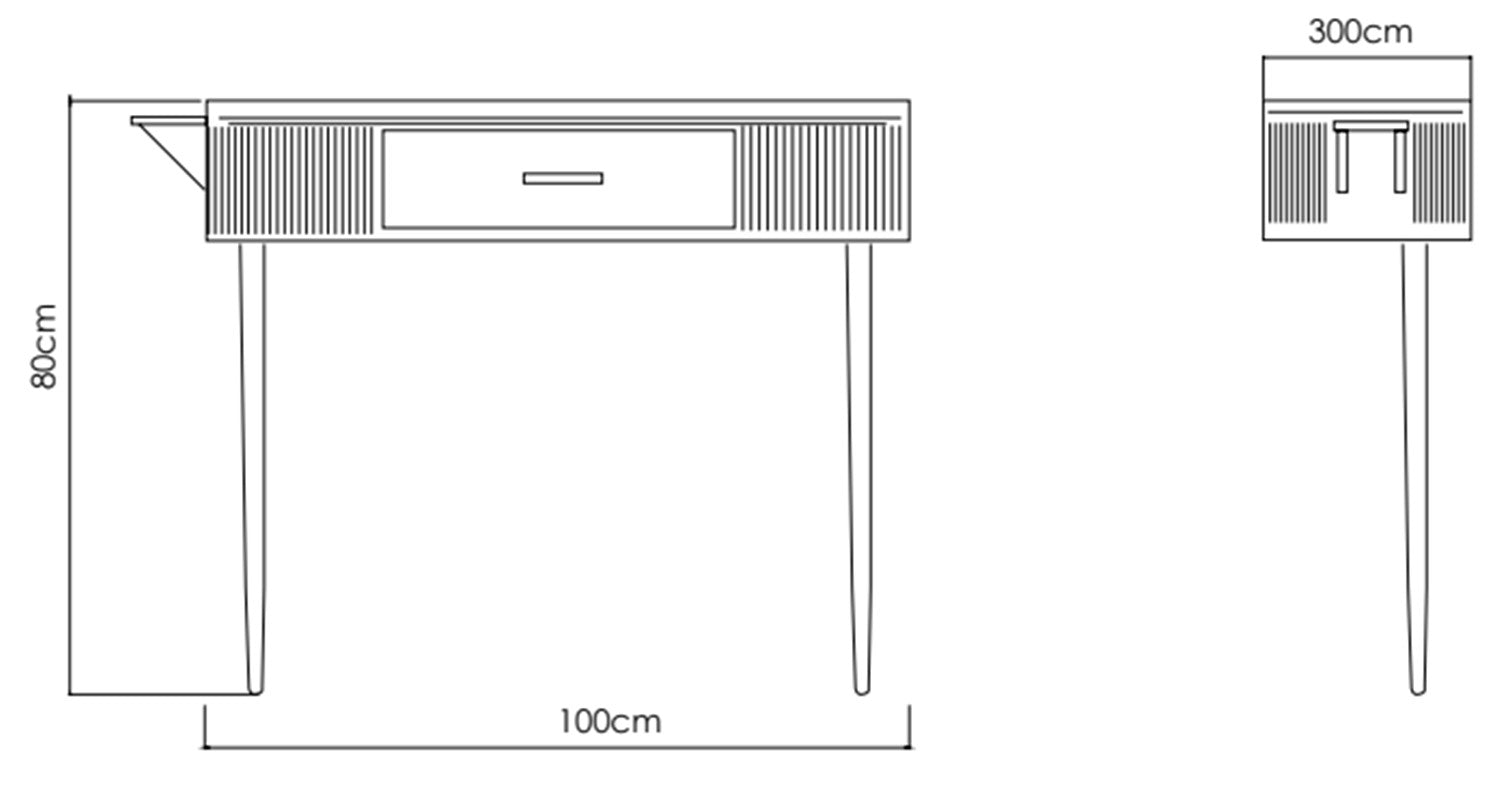 Mueble bajo espejo peluquería Nara