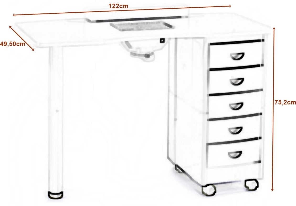 Mesa manicuras clover, con aspiración