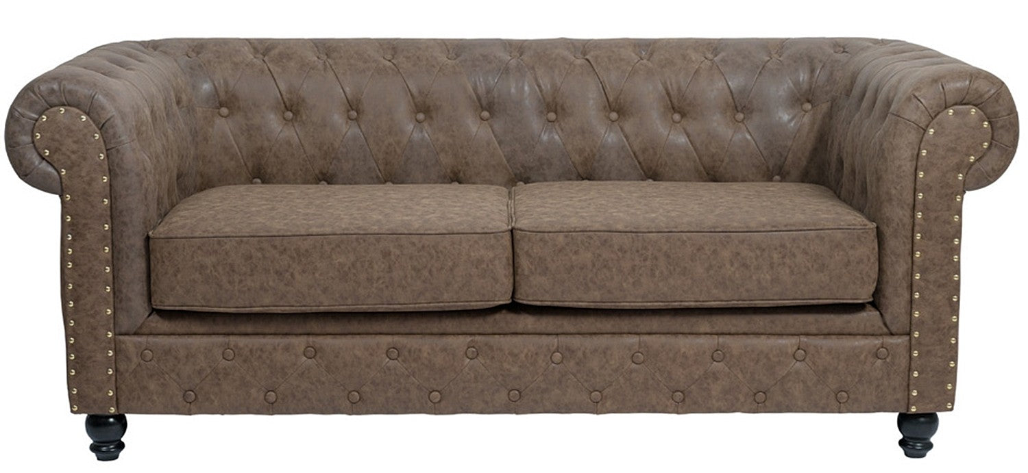 Sillón Chesterfield marron