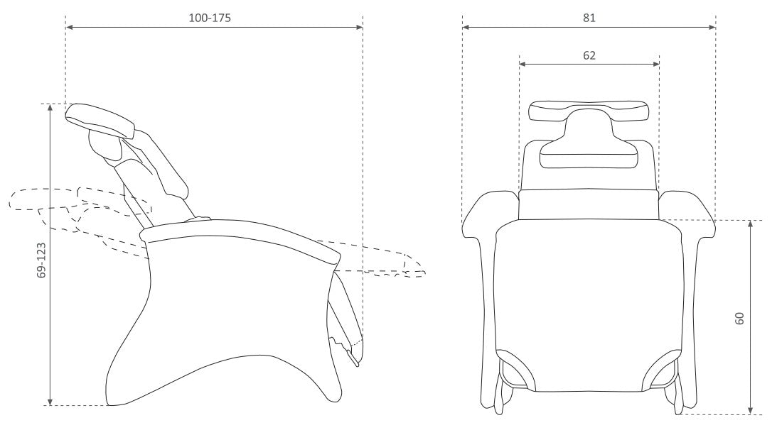 Sillón camilla para tratamientos faciales