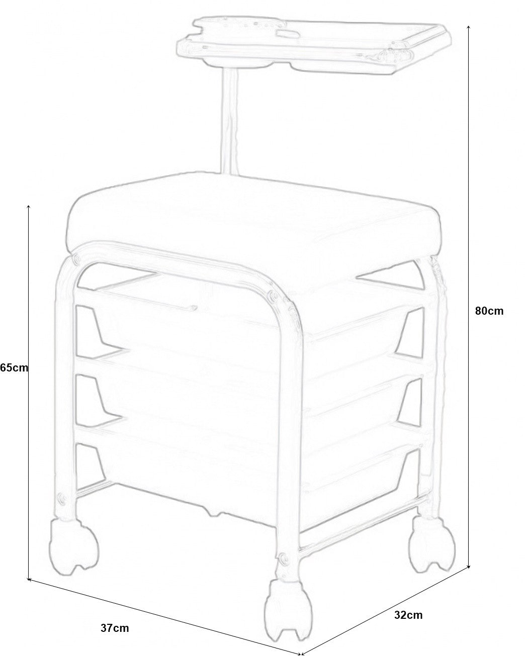 Carrito Manicura Brevis negro.