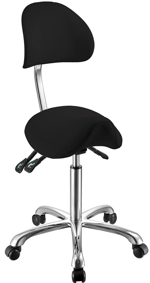 Taburete montura Noble con respaldo blanco