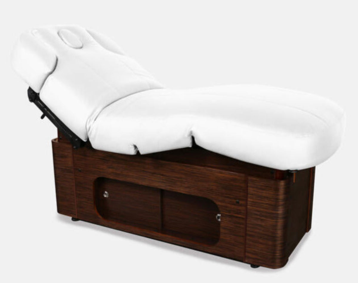 Camilla eléctrica de madera Keid 4 motores Wegue Blanca