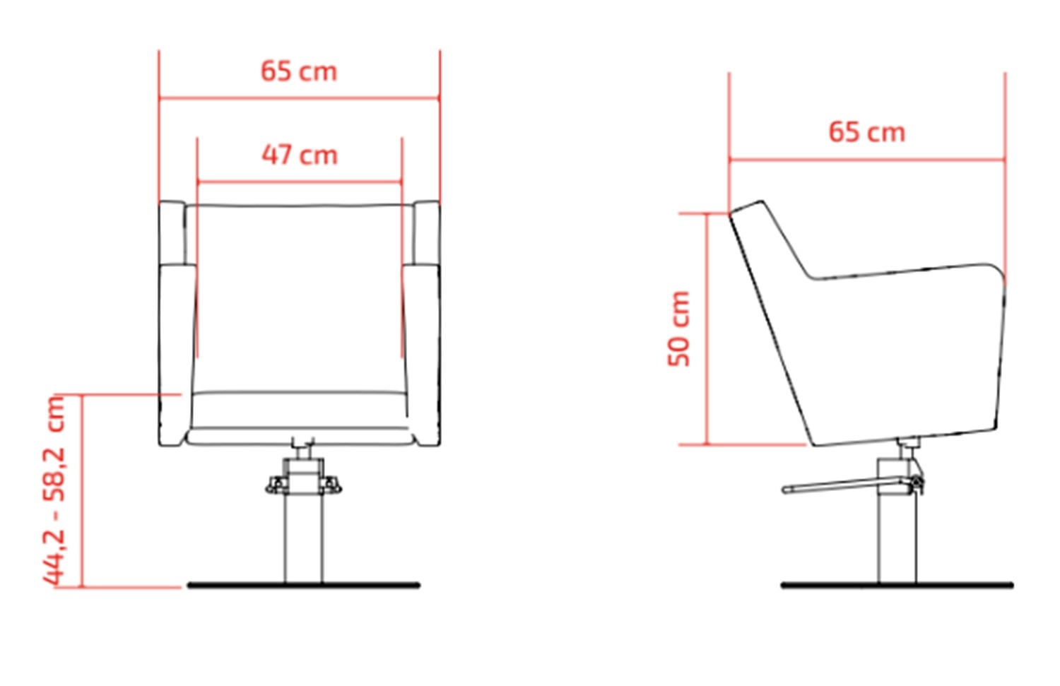 Sillón peluquería Anouk Negro