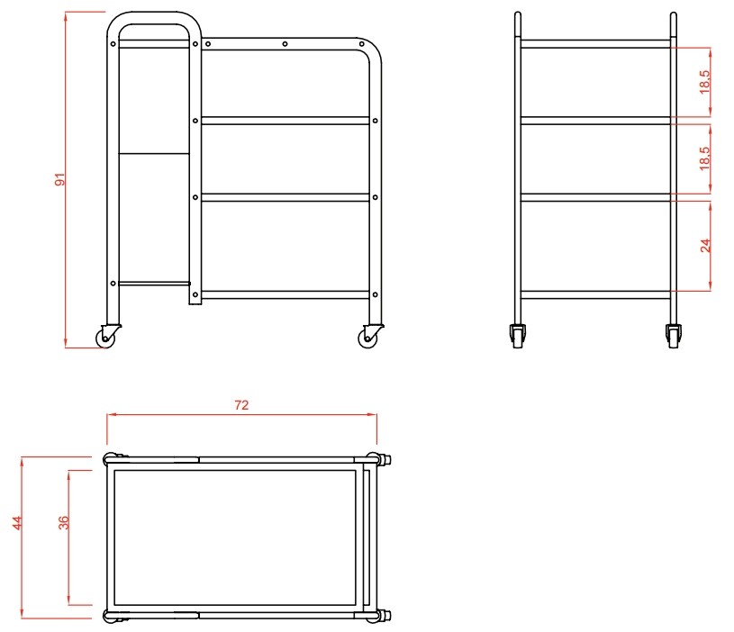 Carrito auxiliar para cabina de Estética Mobile