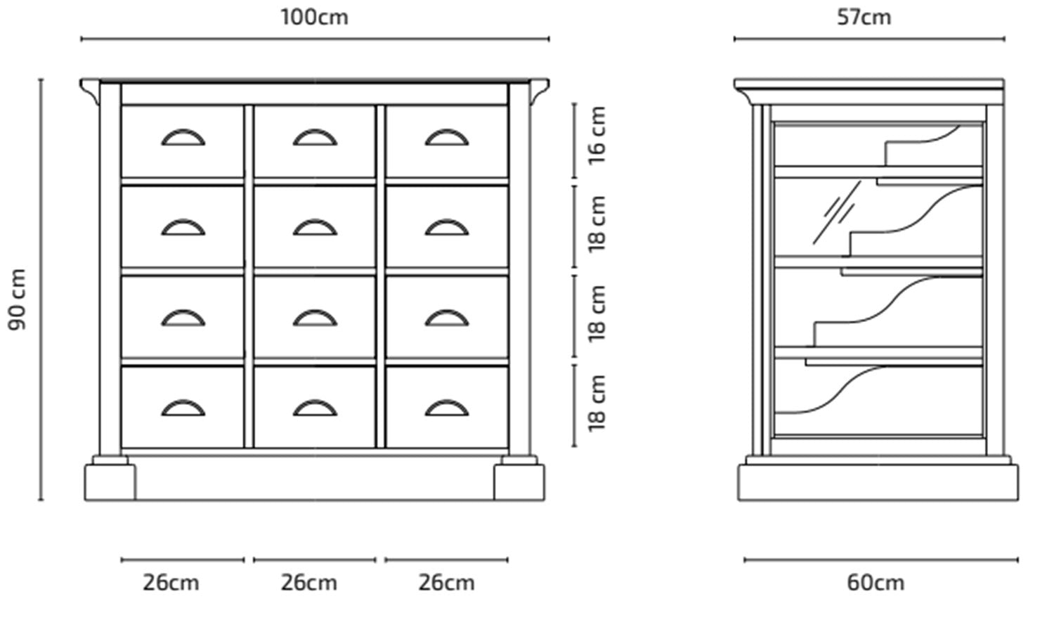 Mostrador vitrina Reno