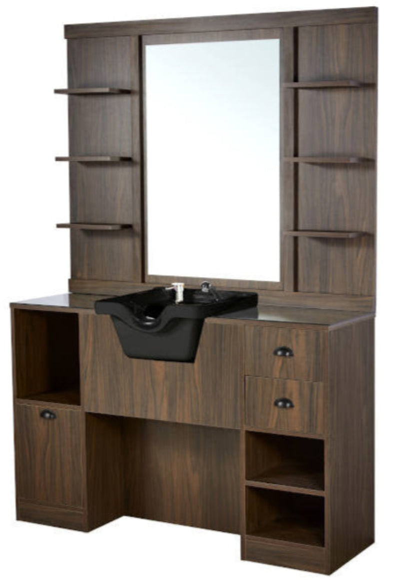 Tocador lava cabezas Barber OKE oscuro