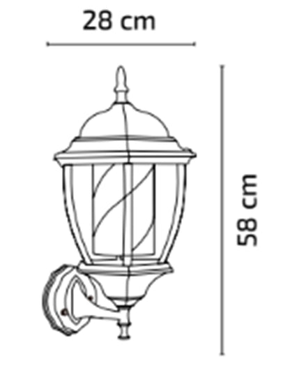 Polo Poste Barbero Retro Farol con luz 58cm