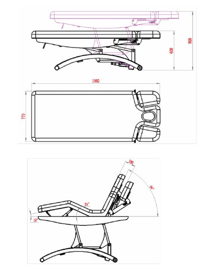 Camilla estética SPA Tal blanca 3 motores y calefacción