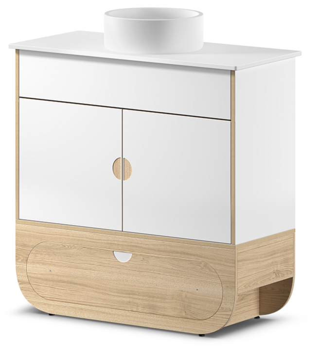 Mueble auxiliar con lavabo IKON roble