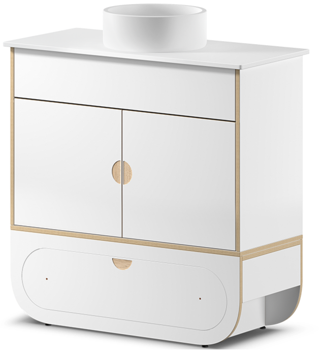 Mueble auxiliar con lavabo Ikon blanco